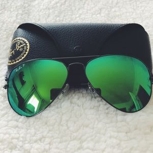 Reflective green ray bans